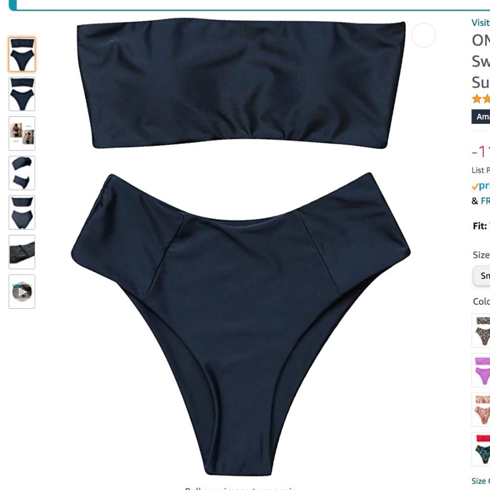 *NEW IN BAG* High Waisted Bandeau Bikini Swimsuit Sz Small